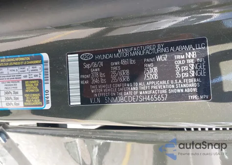 2025 Hyundai Tucson Sel from USA, damaged, VIN 5NMJBCDE7SH465657